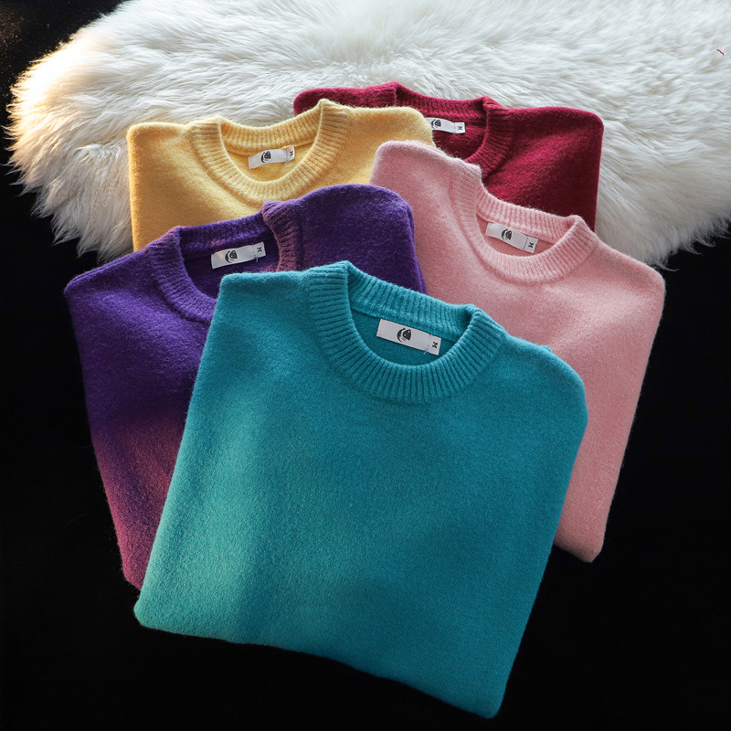 Unisex Heavyweight Knit Sweater Winter Crewneck Pullover Oversized Cable Stitch Casual Warm Thickened Sweatshirt_voghion.com