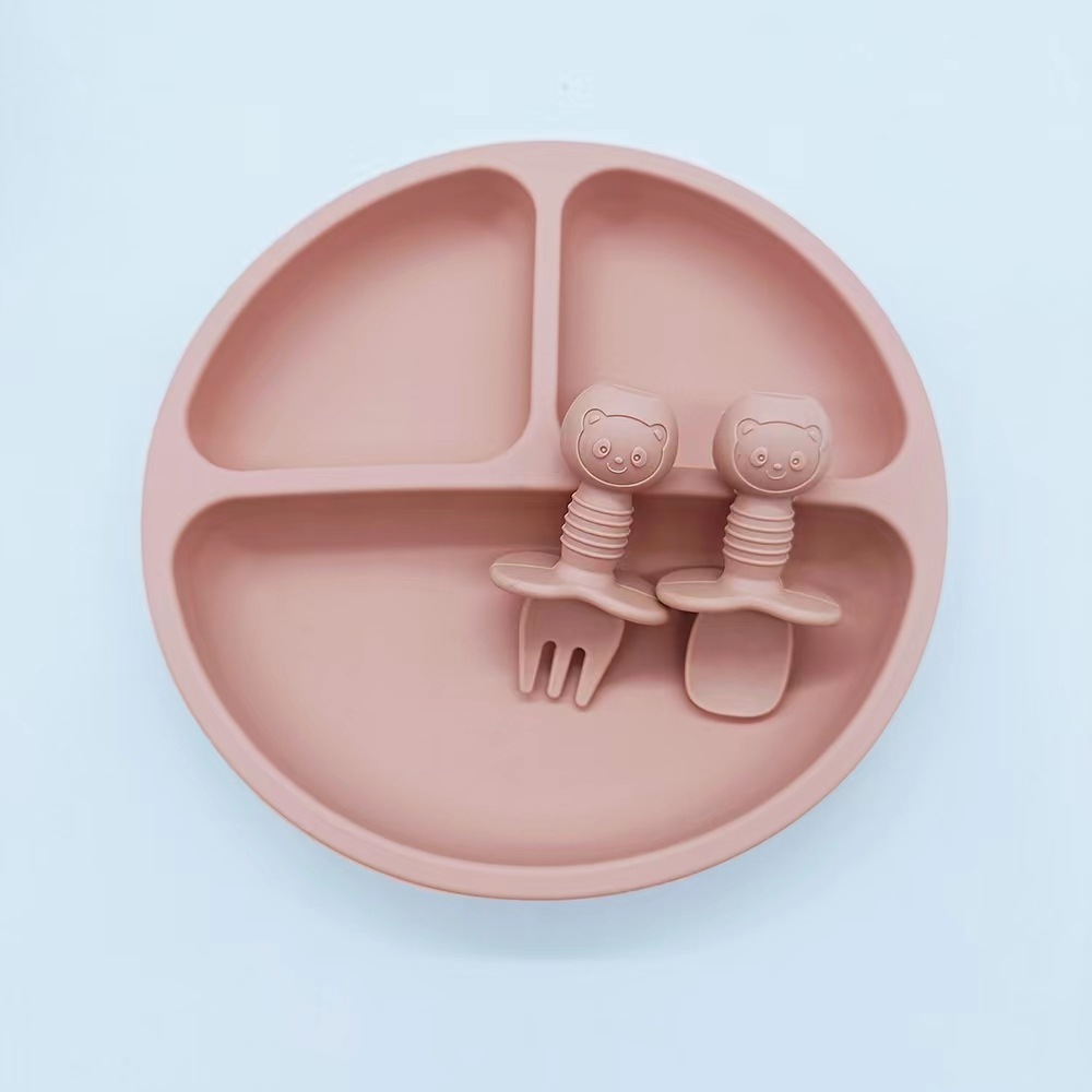 宝宝学食训练叉勺短柄熊头勺