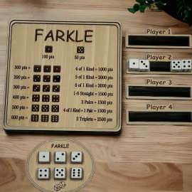 跨境Farkle骰子托盘木制棋盘游戏家庭游戏之夜骰子游戏木质工艺品
