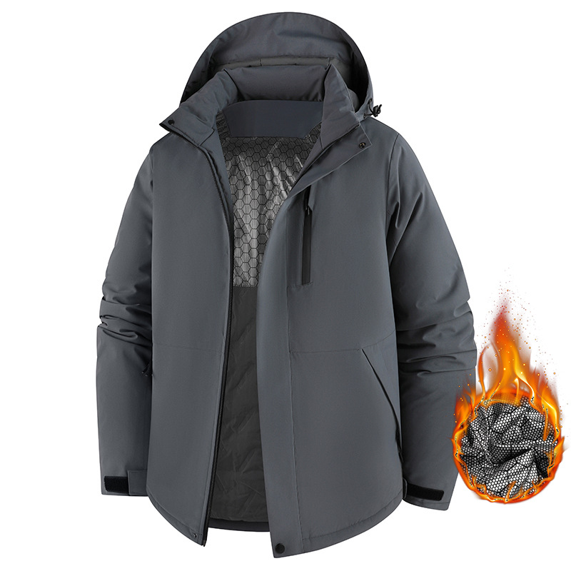 Cross-border graphene cotton jacket for men, Camel brand, new autumn and winter style, with added fleece and thickness for warmth and cold protection, unisex