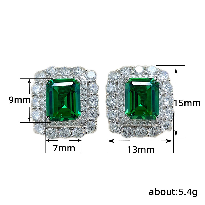 1 Paire Style Simple Brillant Rectangle Incruster Le Cuivre Zircon Boucles D'Oreilles display picture 1