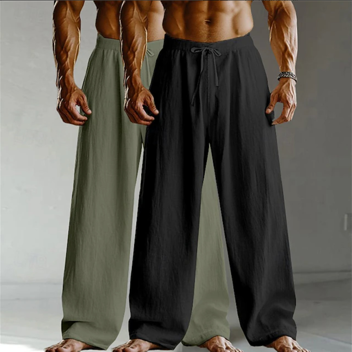 Pantaloni larghi in lino e cotone uomo per l'estate_voghion.com