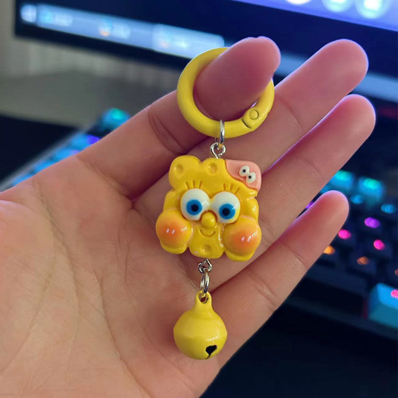インターネット有名人のカップルスポンジボブパイクスターキーホルダー漫画のイメージかわいい学生カップルベビーペンダントアクセサリー|undefined