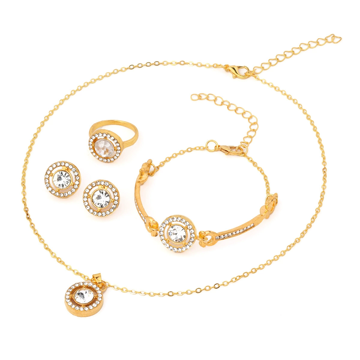 Jewelry, creative set, bracelet, necklace, chain, ring, 4 piece set, wholesale