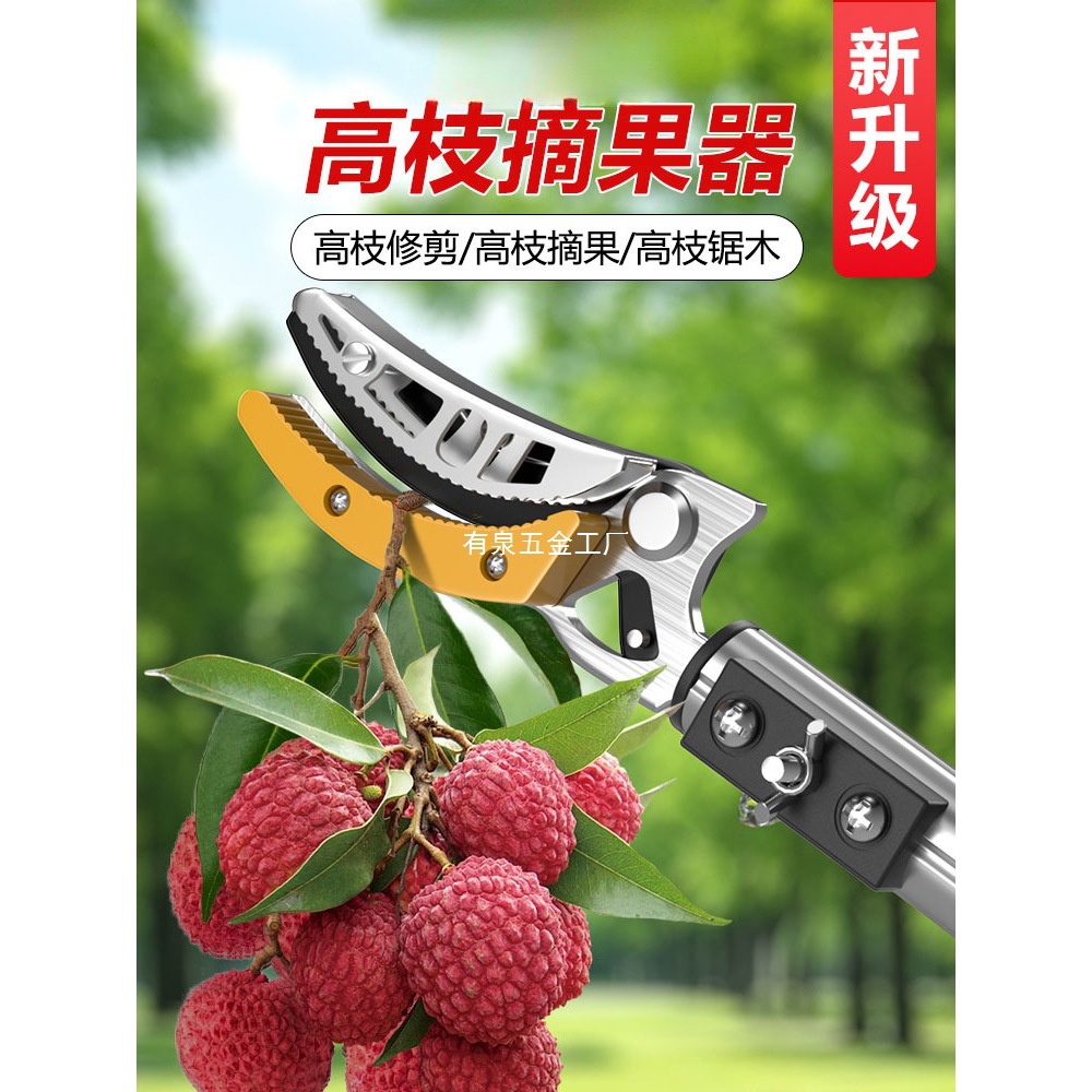 德力西电气摘水果神器伸缩杆剪刀修剪果树摘荔枝果子高空摘果器