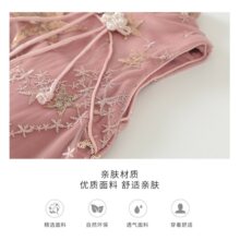 女童连衣裙宝宝春季中式礼服旗袍裙小女孩洋气公主裙儿童春装衣服