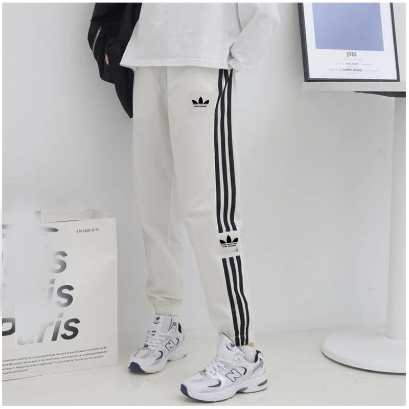 三叶草AD新款男女同款休闲束脚裤春秋季百搭时尚三条杠运动裤子潮|undefined