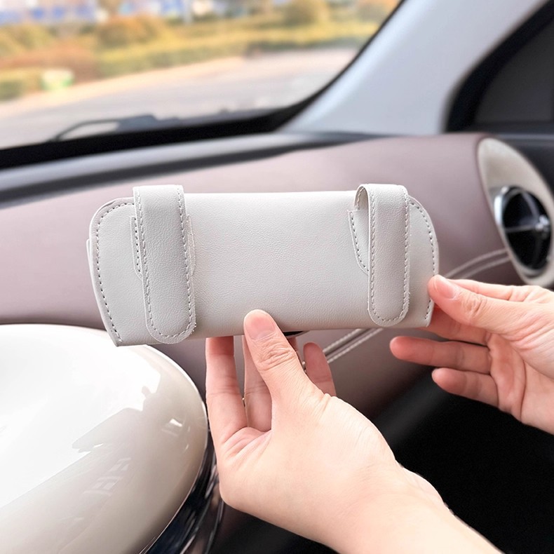 Multifunctional Car Glasses Holder Car Glasses Holder Leather Car Sun Visor Storage Box Car Sunglasses Holder Card Holder