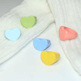 爱心戒指气质个性可爱小众简约心形指环桃心多色小清新设计感时尚