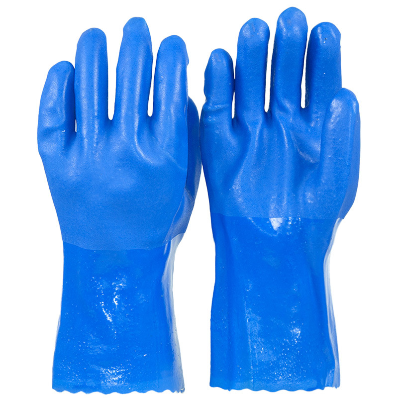 Xin 'an 826 guantes resistentes al aceite protector antideslizante maquinaria de seguridad PVC resistente al aceite resistente al desgaste de la fabricación industrial de espesamiento