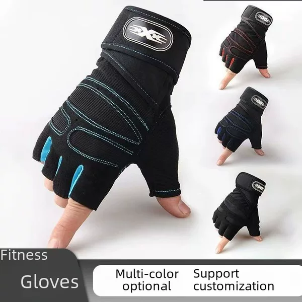 Fitness Gloves for Men and Women, Half-Finger Sports, Tactical Cycling, Half-Cut, Outdoor Mountaineering, Long-Wrist, Breathable, Non-Slip, Wear-Resistant