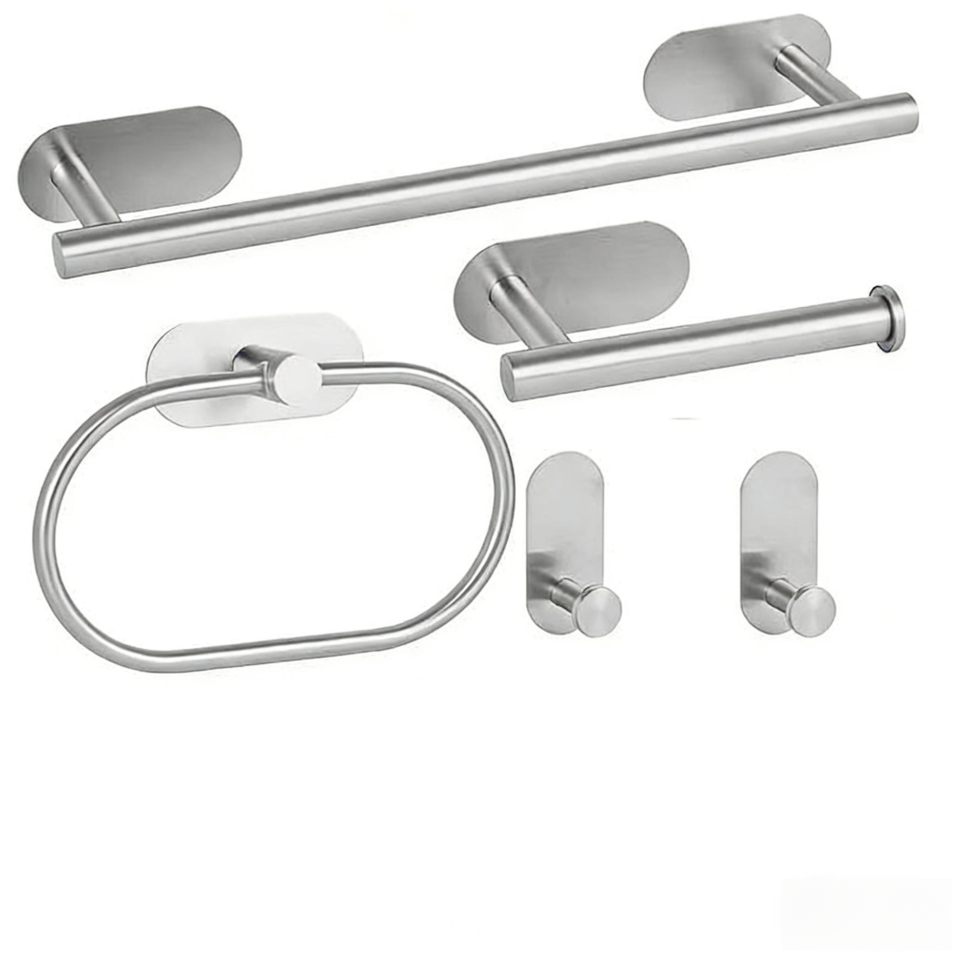 Elíptico sin perforación - Set de 5 piezas (Plata)
