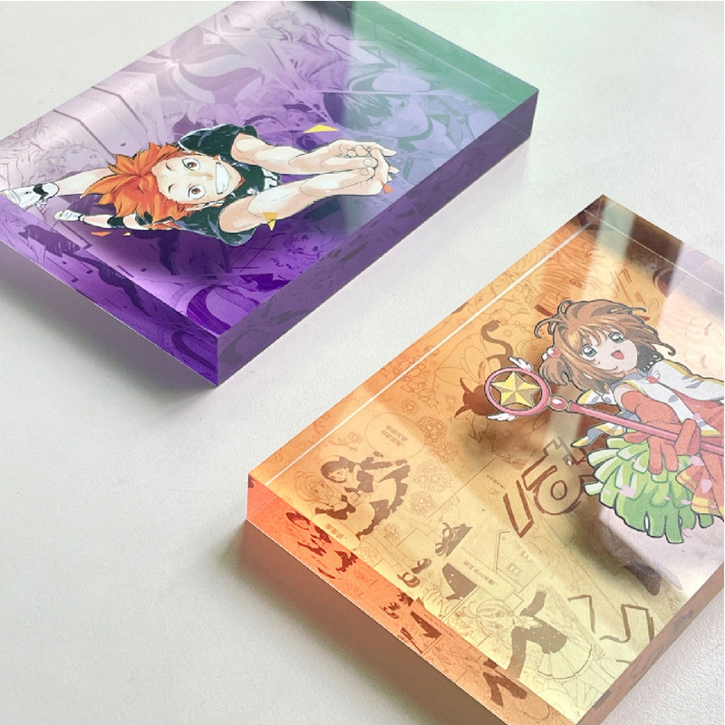 アクリルレンガ正方形透明クリスタル両面ディスプレイブロックアニメスターデスクトップ装飾品スタンド誕生日レンガカスタマイズ|undefined