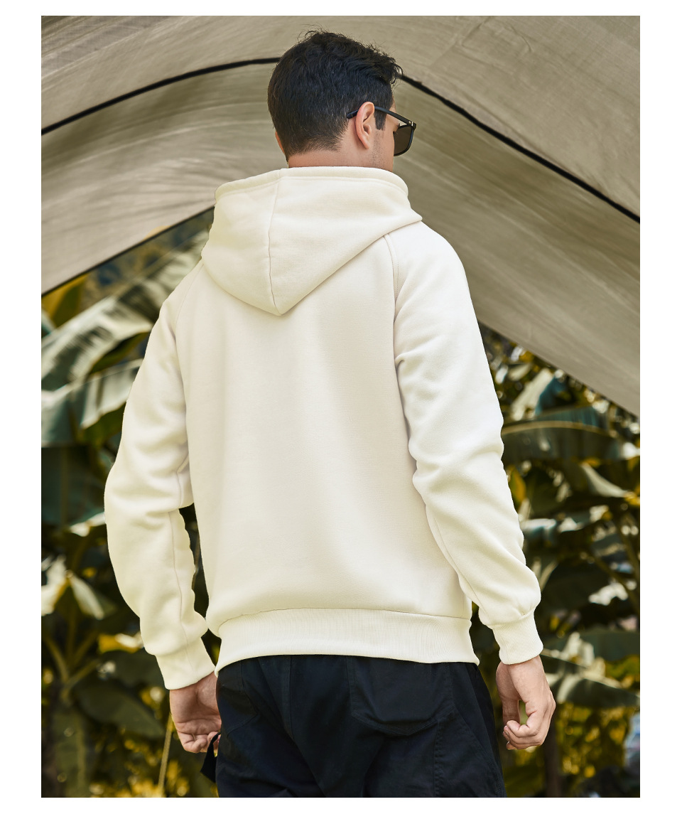 Men's Clothing new large size solid color men's pullover hooded sweatshirt men can add printing and hot stamping blank sweatshirt spot_voghion.com
