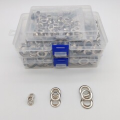 跨境100套6mm10mm12mm篷布气孔扣铜金属鸡眼扣气眼扣安装工具套装