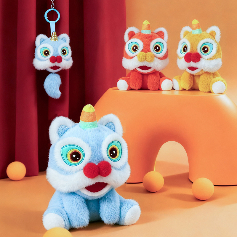 Año del Caballo mascota juguete de peluche león muñeca colgante muñeca de tela decoración de moda nacional regalos de Año Nuevo