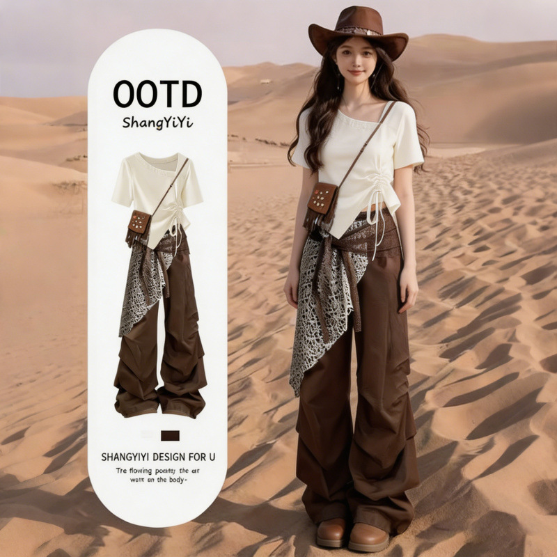 Middle school student outfit 2026 Maillard style autumn wear, a complete set of Korean-style plaid shirt and casual pants outfit Middle school student outfit 2026 Maillard style autumn wear, a complete set of Korean-style plaid shirt and casual pants outfit