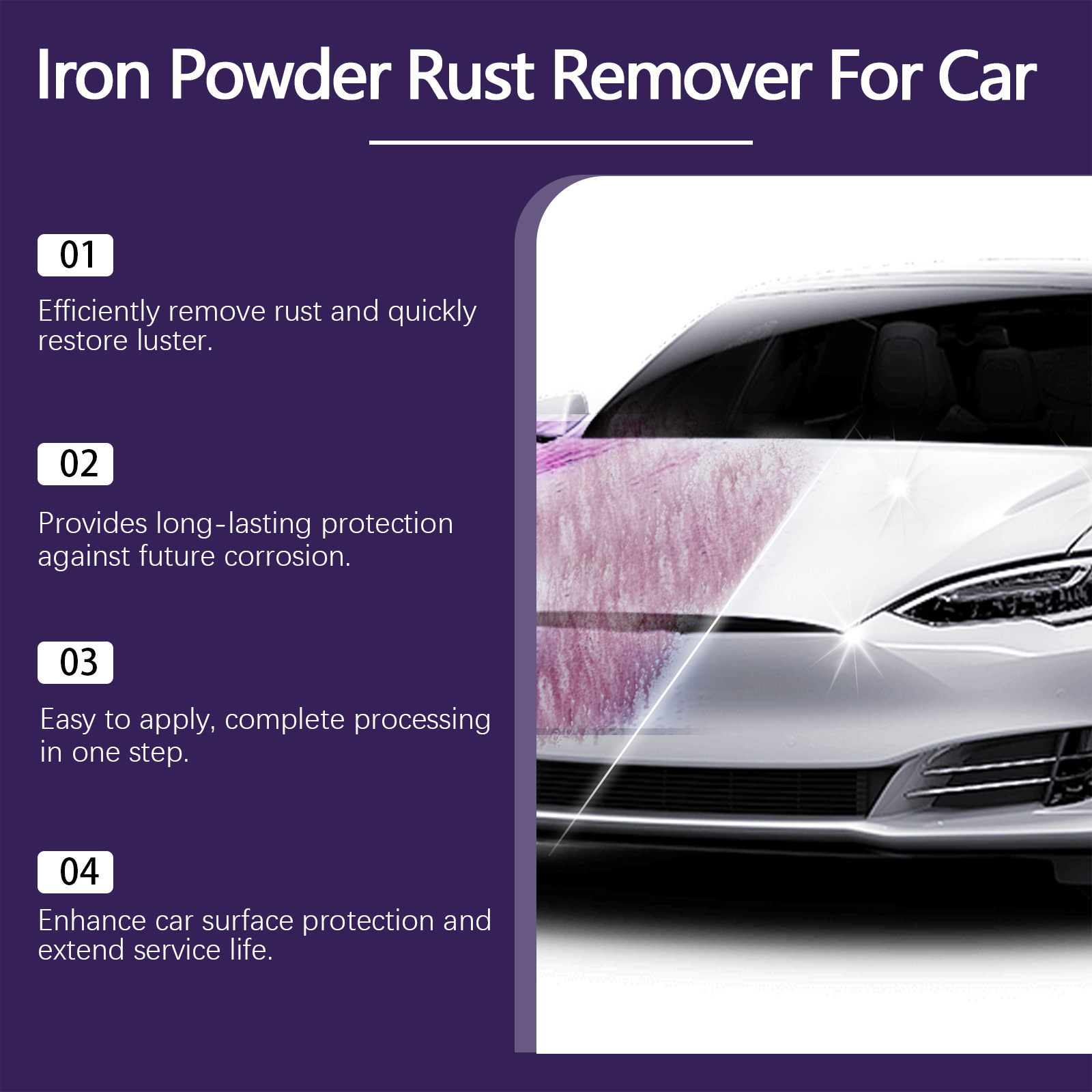 Rayhong Car Iron Powder Rust Remover Car Paint Decontamination Rust Polishing Cleaning Stain Renovation Maintenance