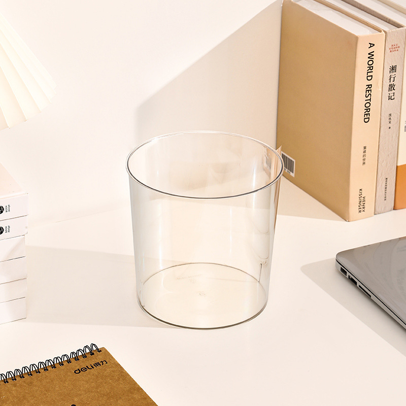 Transparent desktop trash can Nordic storage bucket acrylic creative living room kitchen bedroom simple household wastebasket