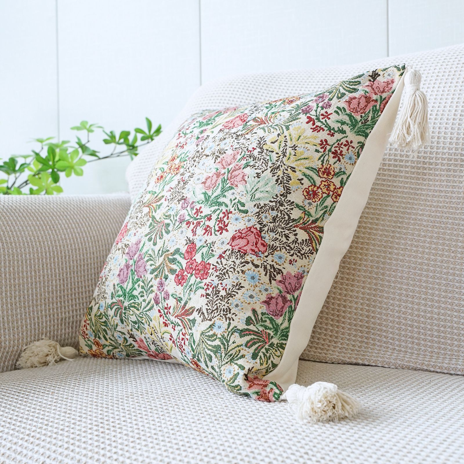 Piante, fiori e piante, federe jacquard, divani da soggiorno, nappe sospese, cuscini, cuscini da comodino_voghion.com