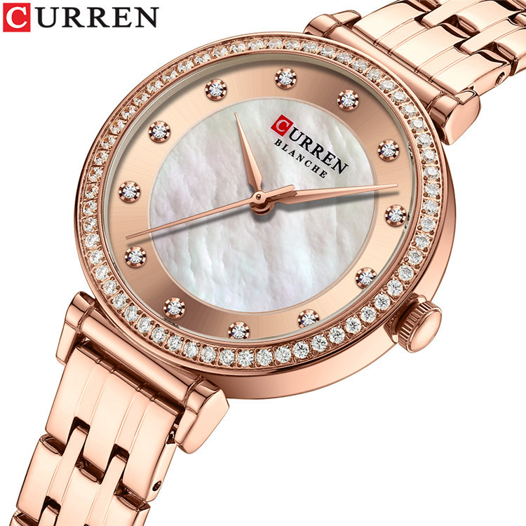 CURREN 9087 rhinestone quartz women's watch waterproof fashion foreign trade Steel Belt fritillary watch