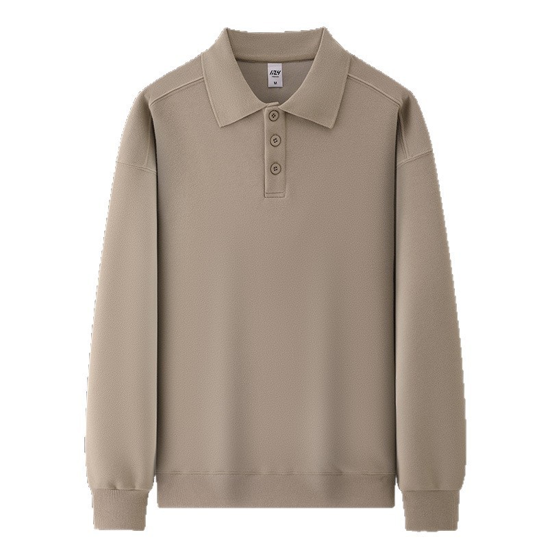 310g秋冬翻领卫衣长袖polo衫工作服印logo餐饮火锅服务员秋冬工装|undefined