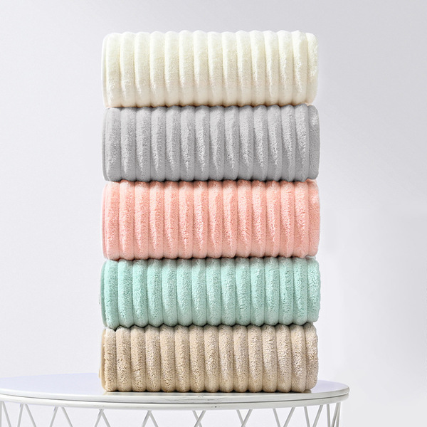 soft quick dry coral cotton bath towel