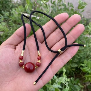 Low-Content Cinnabar Clavicle Chain Transfer Bead Necklace Buddha Bead Pendant Women's Simple Internet Celebrity Style Light Luxury Pendant