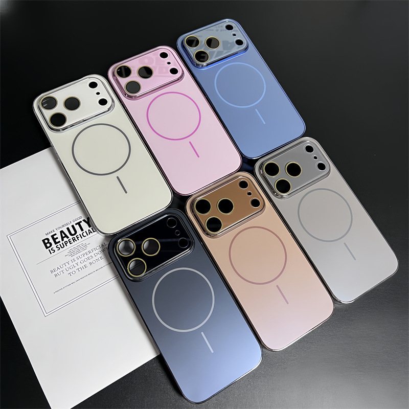 Manzana 17Promax succión magnética caso de teléfono 15pro chapado 16Promax cubierta protectora