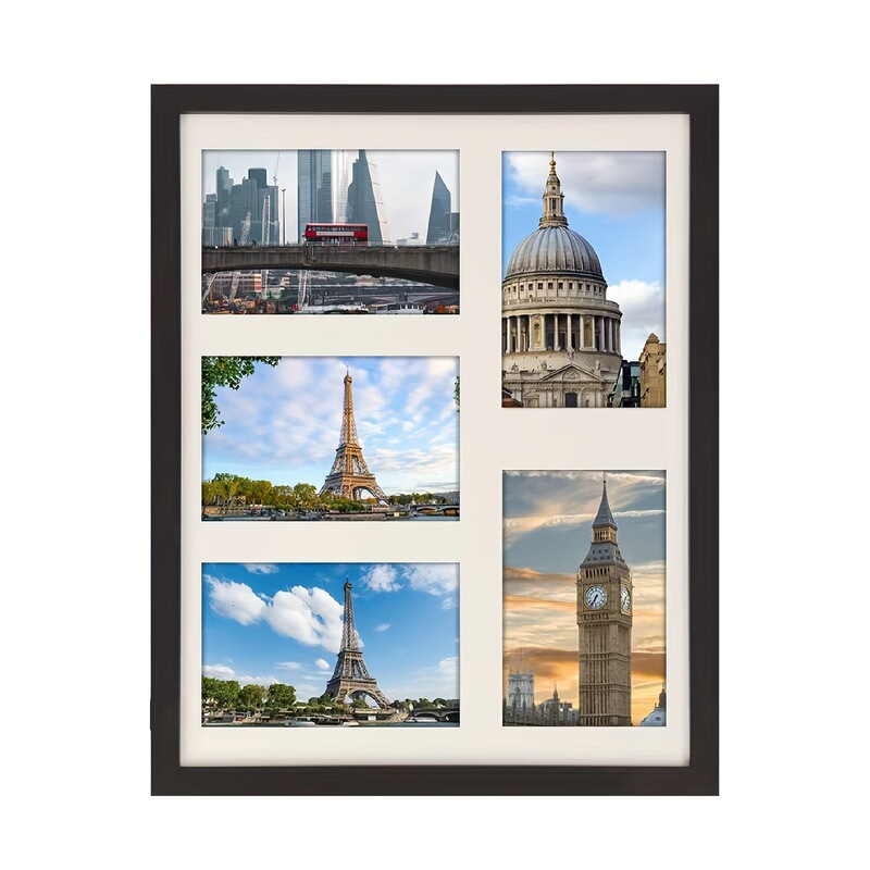 Cross-Border 11X14In Amazon 5-Grid Collage Photo Frame Couple Commemorative Wooden Wall Hanging Decorative Picture Frame Wholesale