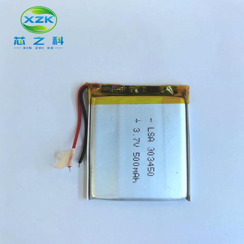 3.7V可充电303450聚合物锂电池500Mah插卡音箱智能穿戴GPS导航
