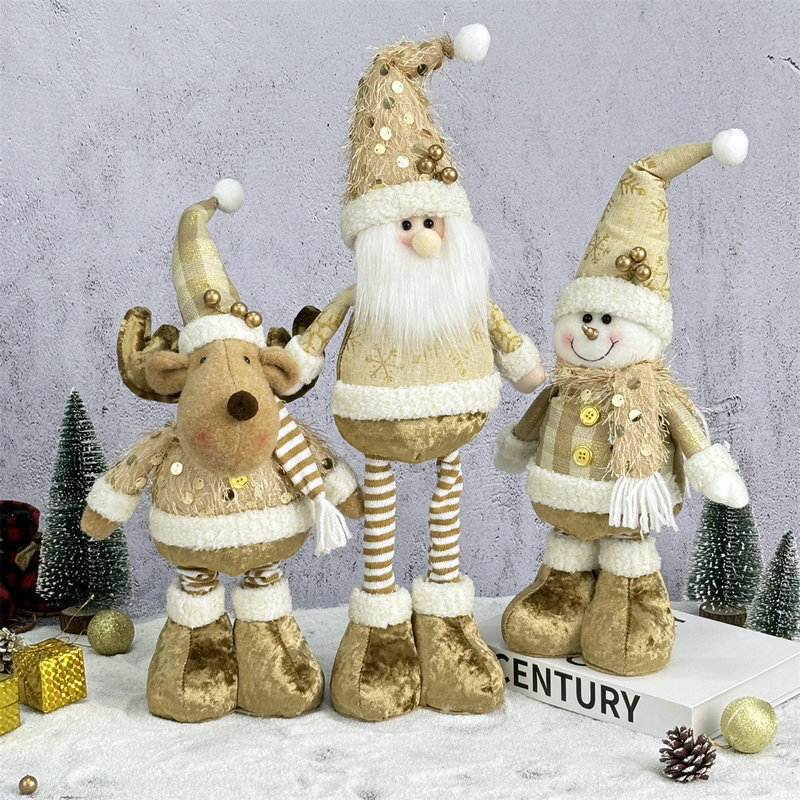 クリスマス装飾メーカー卸売りクリスマス雪だるま伸縮公仔ニットヘラジカ人形ショーウインドーシーン配置飾り|undefined