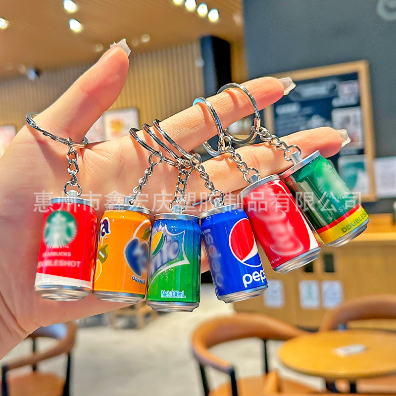 Cute simulation can car key chain personality creative beverage bottle bag key chain ornaments small gifts wholesale Cute simulation can car key chain personality creative beverage bottle bag key chain ornaments small gifts wholesale