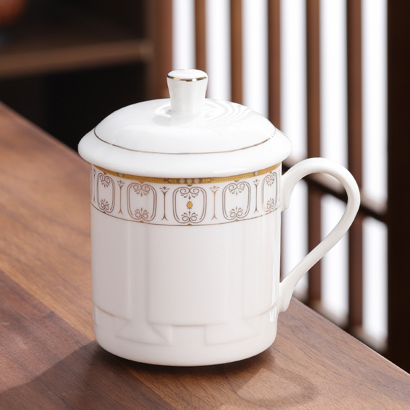 卸売りホテルオフィス陶磁器コップカップホテル家庭用蓋セット会議カップギフトカップロゴ|undefined