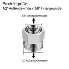 铜3/8内牙转1/2外牙内外接3分内牙转4分外牙补芯接头