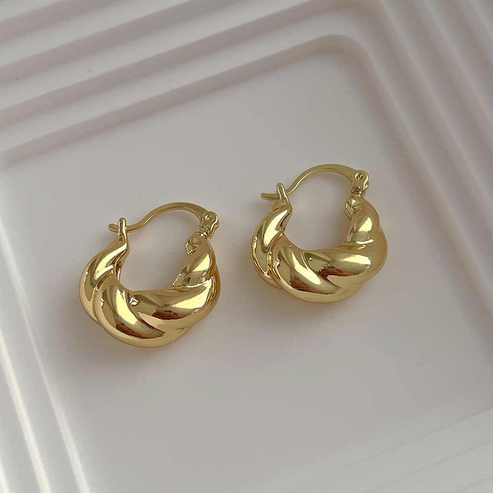 Simple Style U Shape Copper Hoop Earrings 1 Pair