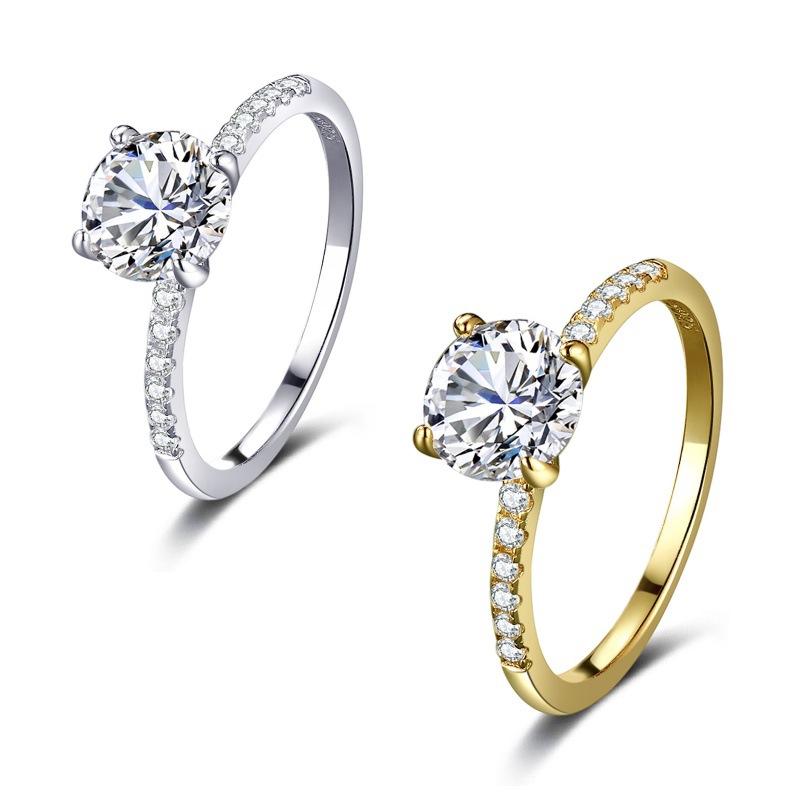 Cross-Border Hot-Selling S925 Silver Moissanite Women's Ring for Wedding, Proposal, Engagement, Wholesale Valentine's Day Gift