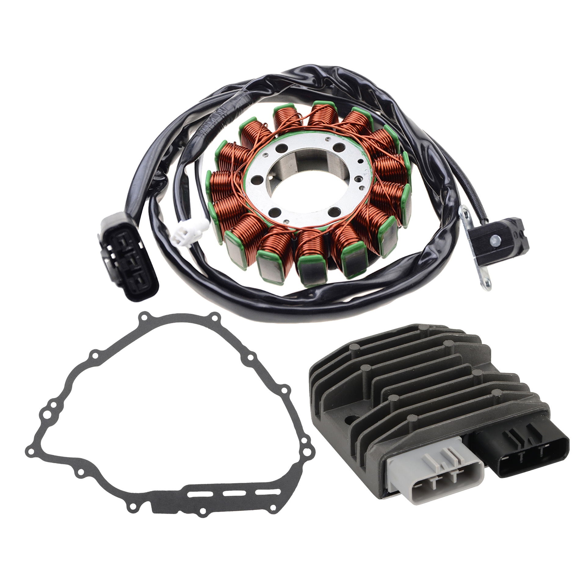 Coil three-piece set, stator paper pad, rectifier suitable for YFM550 FWA Grizzly 2009-2015