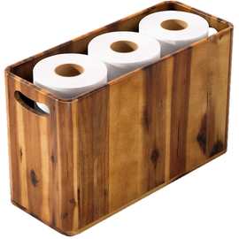 木制卫生纸篮卫生纸存储箱木质浴室储物篮卫生纸架篮垃圾桶