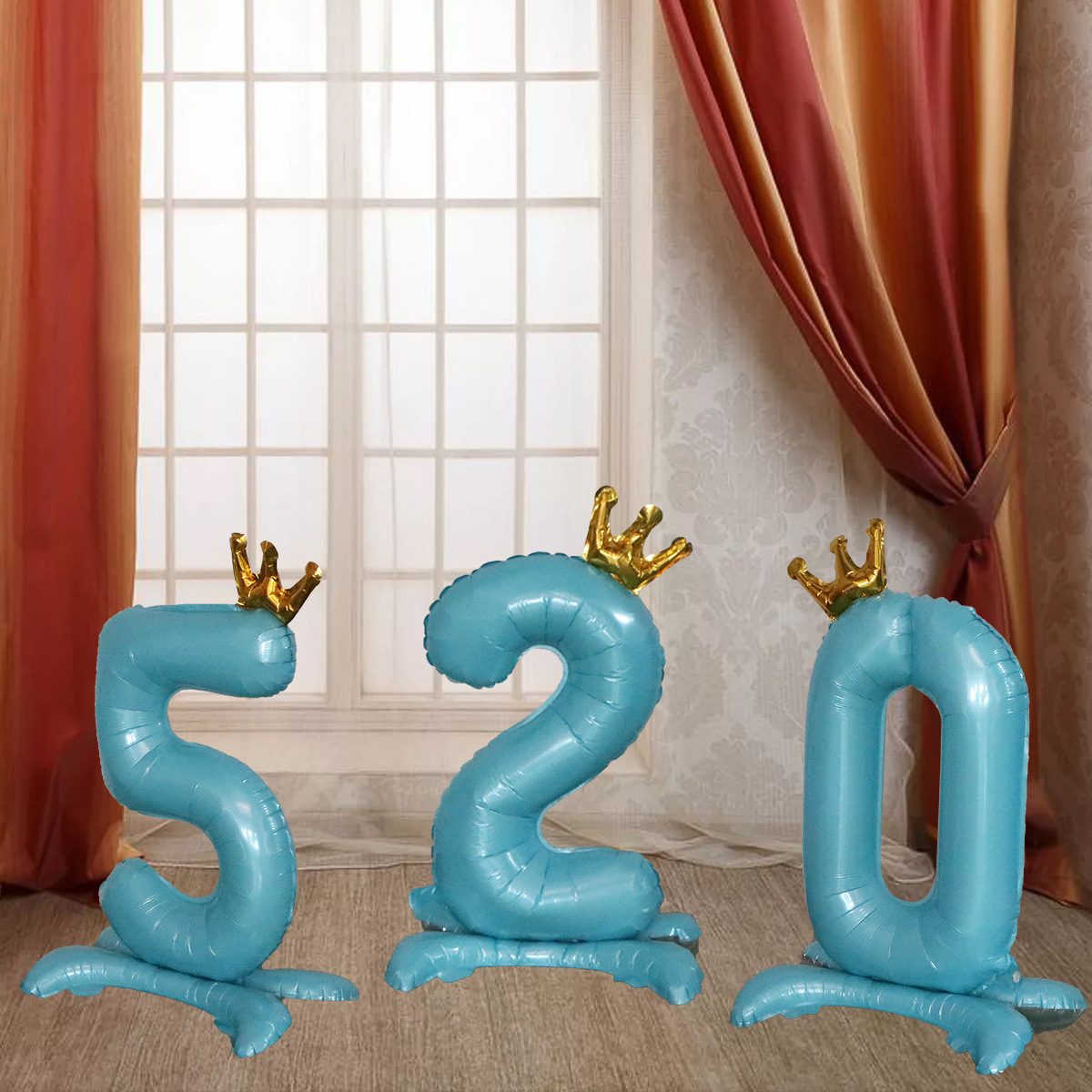 De pie digital corona de 32 pulgadas fiesta de cumpleaños digital decoración de la boda escena de diseño de película de aluminio de 32 pulgadas globo de pie