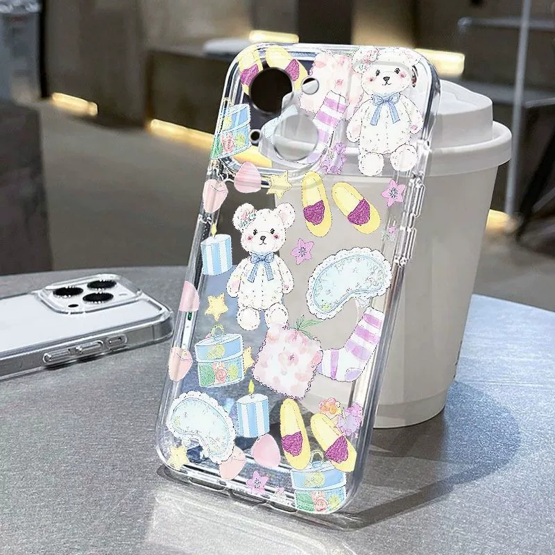 Apple, 공간 brush, совместимый ноутбук, iPhone14, чехол, с маленькими медведями, 13, 16promax