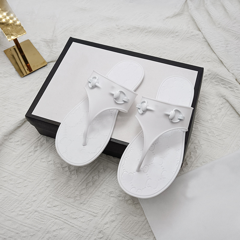 25新款GG拖鞋女沙滩跨境外贸凉拖鞋果冻色同款G家一字拖slippers|undefined
