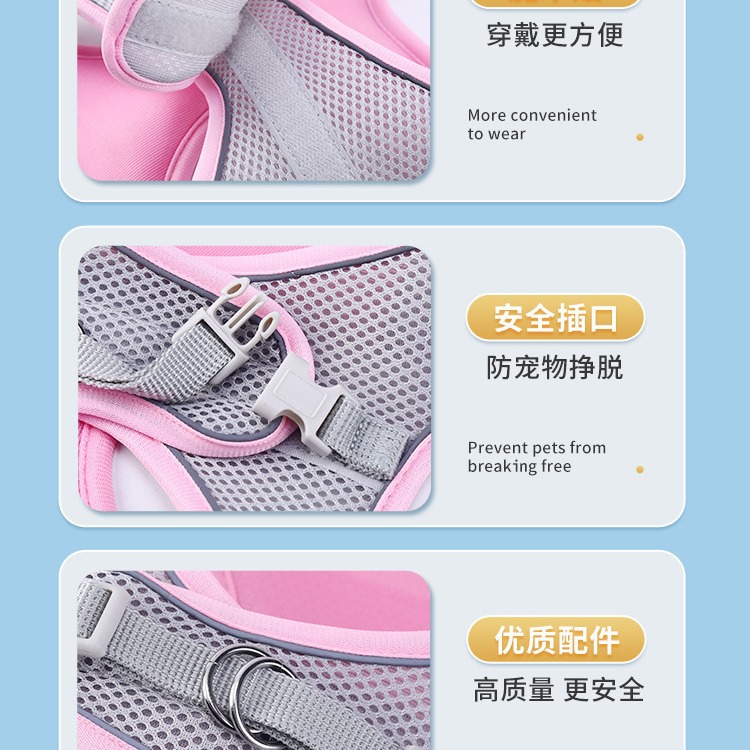 Amazon estilo caliente correa para el pecho del animal doméstico transpirable reflectante cuerda de tracción chaleco-Estilo Chaleco de pecho al por mayor
