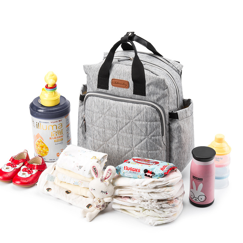 Mommy Bag Waterproof USB 4-Piece Set Large Capacity Dual Shoulder Mother Bag Cross-Border Bestselling Multi-Function Baby Bag