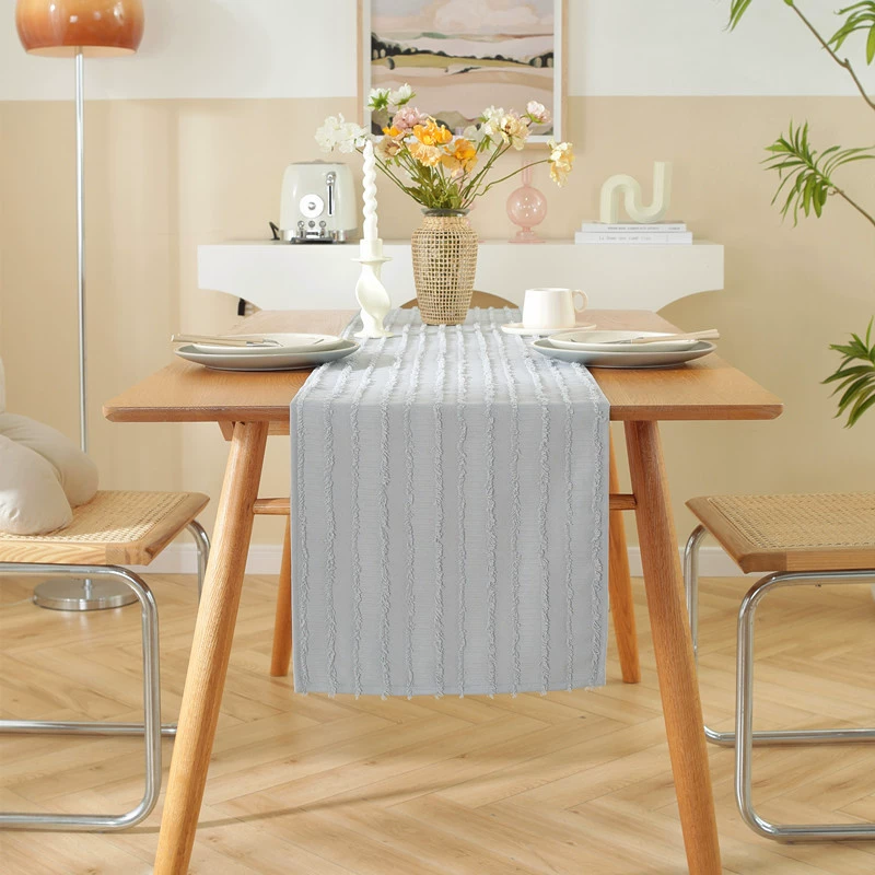 Cross-border new solid color cutting flower dining table table flag cross-border Amazon light luxury style striped home tea table coffee table flag