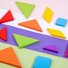Children's wooden intelligence puzzle toy tangram wholesale manufacturer direct sale teaching toy 4-6
