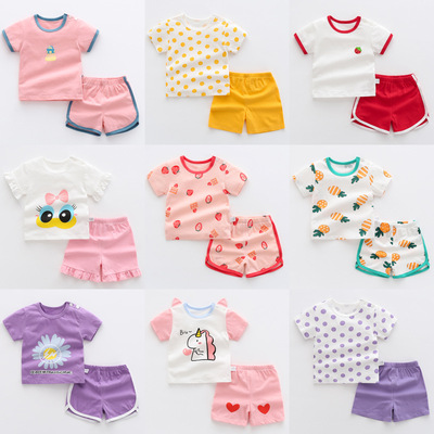 summer baby Short sleeved Sports suit baby clothes child Children At the age of 1 to 3 children Summer wear Boy shorts girl