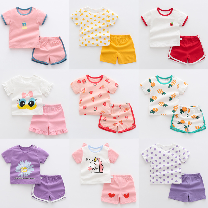 summer baby Short sleeved Sports suit baby clothes child Children At the age of 1 to 3 children Summer wear Boy shorts girl