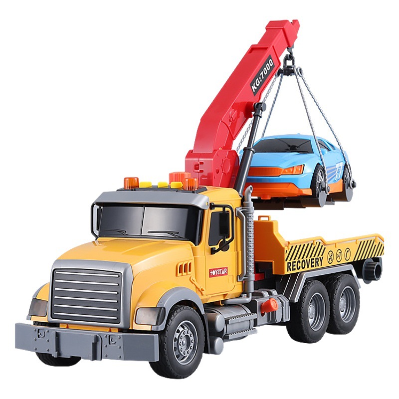 Amazon Nueva simulación inercia ingeniería grúa giratoria inflable sonido y luz niño modelo de coche juguete al por mayor