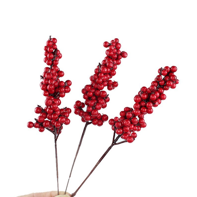 Navidad decoraciones 12 oro rojo plata brillo simulación fruta cadena árbol de Navidad guirnalda DIY Accesorios Decoración